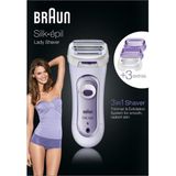Braun Silk Epil Lady Shaver 3 Başlıklı Tıraş Makinesi, Hassas Bölge Ve Peeling Başlıklarıyla Ls5560