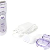 Braun Silk-epil Lady Shaver 5-560 3’ü 1 arada kablosuz elektrikli kadın tıraş makinesi, düzeltme ve peeling sistemi, mor