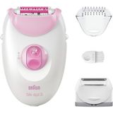 Braun Silk-Épil 3 Kablosuz Epilatör Beyaz Renk Yıkanabilir Başlık ile 2 Hız Ayarı