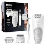 Braun Silk-Épil 5 Epilasyon / Tüy Çıkarıcı Için Kadın Epilatörü, Bikini Düzeltici (Saç Düzeltici Mahrem Bölge), Döner Başlık Dahil, 5-805, Beyaz/gri