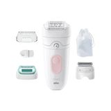 Braun Silk-Épil 5 Epilatör – Hassas ve Etkili Tüy Alma, Islak/kuru Kullanım, Acısız Epilasyon - Beyaz - Pembe