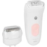 Braun Silk-Épil 5, Tüyleri Kolay Almak İçin Epilatör, Su Geçirmez, Yumuşak Cilt, Uzun Ömürlü, Kadınlar İçin Tıraş Başlığı Ve Düzelticiyle, 5-030, Beyaz/Pembe