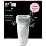 Braun Silk-Épil 7 Kadın Epilatörü, Uzun Süreli Epilasyon Için Aparatlı Tüy Çıkarıcı,pürüzsüzlükte Cilt,kadın Tıraş Makinesi, Islak ve Kuru, Su Geçirmez, Almanya'da Üretilmiştir - 7-011, Beyaz/gümüş