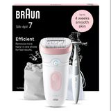 Braun Silk-Épil 7 Kadın Epilatörü, Uzun Süreli Epilasyon Için Tüy Çıkarıcı, Bayan Tıraş Makinesi, Su Geçirmez - Dahil. Bikini Düzeltici (Saç Düzeltici, Özel Bölge), 7-210, Beyaz/pembe