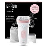 Braun Silk-Épil 7 Kadın Epilatörü, Uzun Süreli Tüy Giderme Için Tüy Çıkarıcı, Kadın Tıraş Makinesi, Su Geçirmez - Tıraş Aparatı ve Düzeltici Aparatı Dahil - 7-030, Beyaz/flamingor Pembe
