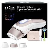 Braun Smart Ipl 7 Skin İ·expert - Ipl Cihazı Evde Epilasyon, Kalıcı Ve Ağrısız Epilasyon - Ücretsiz Uygulama, Çanta, Venus Tıraş Makinesi, 3 Akıllı Aparat Dahil - Pl7249, Beyaz/Pembe Altın