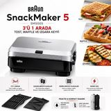 Braun Snackmaker 5 SM5005 Silver Tost Makinesi 800 W Güç, Alüminyum Plaka ve Çıkarılabilir Özellikler - Gümüş