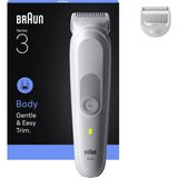 Braun Vücut Tıraş Makinesi Series 3 Beyaz Renk, Su Geçirmez, Kablosuz Kullanım ve Ek Başlık ile BG3500