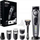 Braun Yüz , Saç-Sakal Series 7 Profesyonel Sakal Düzeltici 40 Uzunluk Ayarı Problade Teknoloji 100 Dakika Kablosuz Kullanım Islak Kuru Su Geçirmez Metal Bıçak Hassas Kesim Sessiz - Gri