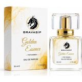 BRAVASİP Golden Essence Kadın Parfümü 50 ml Eau De Parfum | Premium Kalıcı Çiçeksi Amber Misk Bal Bergamot Gül Yasemin