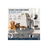 BRAVE PAWS Hazneli Kedi Kumu Küreği + Silikon Mama Matı Seti | Çöp Poşeti Hazneli, Kaydırmaz, Yıkanabilir Kedi & Köpek Mama Aksesuarı