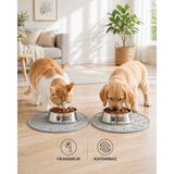 Brave Paws Silikon Mama Matı Kedi & Köpek Için | Kaymaz, Yıkanabilir, Havuzlu Mama Altlığı - Gri