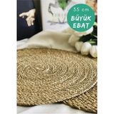 Brave Valıant 6'lı Hasır Supla Örgü Amerikan Servis Supla Tabak Tava Tencere Altlığı Bambu Sofra Servis Sunum - 35 x 35 cm - Acı Kahverengi - Jüt
