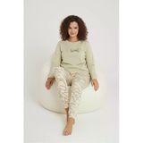 Bravie Luxury Thermal Be Sweet Yazılı Çizgili Desenli Kadın Polar Pijama Takımı – 42040