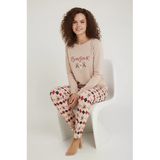 Bravie Luxury Thermal Bonjour Köpek Desenli Kadın Polar Kışlık Pijama Takımı – 42042