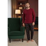 Bravie Luxury Thermal Erkek Kışlık Pijama Takımı 9741 Kırmızı - Bordo