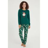 Bravie Luxury Thermal Noel Baba Desenli Kadın Polar Kışlık Pijama Takımı – 42060