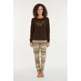 Bravie Luxury Thermal Season Geyik Desenli Kadın Polar Kışlık Pijama Takımı – 42059