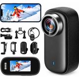 BRAVİON 4K Gps Wifi Mini Aksiyon Kamerası Manyetik Giyilebilir Tasarım, Hd Ekran, Vlog , Seyahat Kamerası - Siyah
