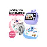 BRAVİON Taşınabilir Fotoğraf Yazıcı Anında Baskılı Çocuk Kamerası Eğlenceli Fotoğraf Makinesi