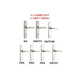 Bravo Kapı Kolu Saten * 3+1 Daire Seti *(7 Takım) - 5 Oda 2 Wc