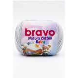 Bravo Natura Cotton Baby Açık Gri 106 %100 Pamuk Koton Bebek ve Amigurumi Punch Panç El Örgü İpi 50 Gr 130 Mt