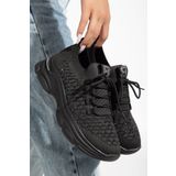 brawerlife Chicshine Kadın Siyah Taşlı Triko Spor Ayakkabı Sneaker