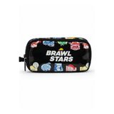BRAWL STARS Lisanslı PVC Baskılı Kalemlik - Siyah 2 Bölmeli Kalem Çantası