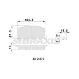Braxis Ab0215 Ön Fren Balatası Toyota Corolla 1.3 1.6 Karbüratörlü 1988-1997 Corona 1988-1991 At171 191 0446510040