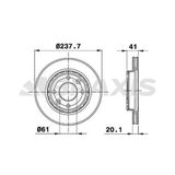 Braxis Ae0015 Ae0015 Ön Fren Disk Aynası Havalı Renault 19 Renault 21 Clio I Iı Kangoo Megane I Symbol I 1.2 1.4 1.5 1.6 1.9 Küçük 7701204286
