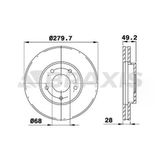 Braxis AE0137 Nissan Primera P12 03-10 X-Trail 01-10 Maxima 10- 280X5 402064U101 Havalı Ön Fren Diski