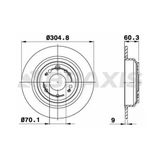 Braxis AE0630 Honda Accord İ2014-Accord VIII 2008- 42510TL0G50 Arka Fren Diski