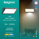 Brayton Napoli Ip 65 20W 3 Renkli Modern Duvar Armatürü - Sarı - Gün Işığı - Beyaz - Antrasit
