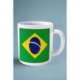 Brazil Brezilya Bayrak Baskılı Kupa Bardak Çift Taraflı Kişiye Özel