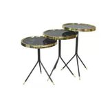 Brc Zigon Küpe 13408 Model Sehpa Metal Bakır Gold Renk Kırılmaz Cam Tabla Elyapı