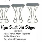 Brc Zigon Sehpa Kum Saat Model Siyah Temper Cam Metal Krom Renk Kaplama El Yapim