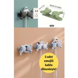 BRE HOME 1 Adet Kablo Düzenleyici, Duvara Monte Gülümseme Emojili, Ev Düzenleyici Depolama Kablo Toparlayıcı