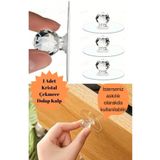 BRE HOME 1 Adet Şeffaf Kristal Başlıklı Yapışkanlı Kulp Dolap Çekmece Kulp Tatacak Askı Tekli