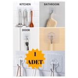 BRE HOME 1 adet Ultra Güçlü Şeffaf Yapışkanlı Askı , Duvar Kancası – Mutfak, Banyo, Kapı, Dolap, Havlu Askısı