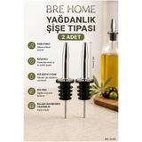 BRE HOME 2 Adet Paslanmaz Çelik Yağdanlık Şişe Tıpası – Damlatmaz Metal Ağızlık, Standart Şişe İçi Tıpası Seti