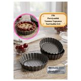 BRE HOME 3’lü Karbon Çelik Tart Kalıbı Seti 11 cm – Yapışmaz Mini Tart & Kek Kalıbı, Porsiyonluk Tart Kalıbı