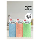 BRE HOME 3’lü Renkli Temizlik Bezi Seti – Mikrofiber Temizlik Havlusu – Mutfak ve Genel Temizlik İçin