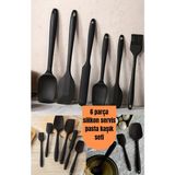 Bre Home 4+ 6 Parça Silikon Servis Seti, Spatula Sıyırma Yağlama Kaşığı, Yüksek Isıya Dayanıklı Yanmaz Yapış