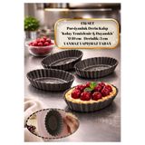 BRE HOME 4’lü Porsiyonluk Tart Kalıbı 10 cm – Yapışmaz Tabanlı Mini Tart & Kek Kalıbı Seti | Derin Kalıp