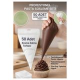 BRE HOME 50 Paket Puding Çikolata, Kurabiye, Bisküvi, Kek Süslemesi için Tek Kullanımlık krema torbası