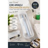 BRE HOME Çok Amaçlı Şeffaf Organizer Kutu 23x5,5 cm Diş Fırçası Kutusu Makyaj Fırçası Kalemlik Seyahat Kutusu