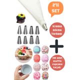 BRE HOME Krema Torbası Seti 100'lü Cupcake Muffin Kapsül Seti