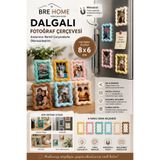 BRE HOME Mıknatıslı Dalgalı Fotoğraf Çerçevesi 8x6 cm – Buzdolabı Magnetli Instax Fotoğraf Tutucu Dekoratif Çerçeve