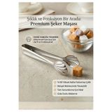 BRE HOME Premium Paslanmaz Çelik Şeker Maşası - Deniz Kabuğu Tasarımlı Estetik Sunum Maşası 12 cm