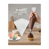 BRE HOME Profesyonel Pasta Süsleme Seti 10 Adet - Tek Kullanımlık Krema Sıkma Torbası
